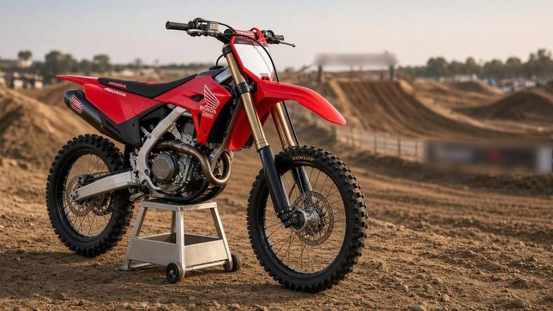 Illustration: a Honda motocross bike.