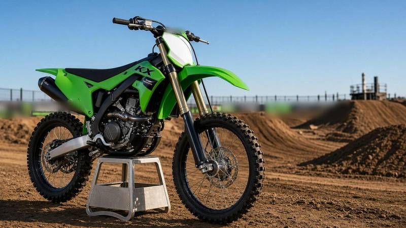 Illustration: a Kawasaki motocross bike.