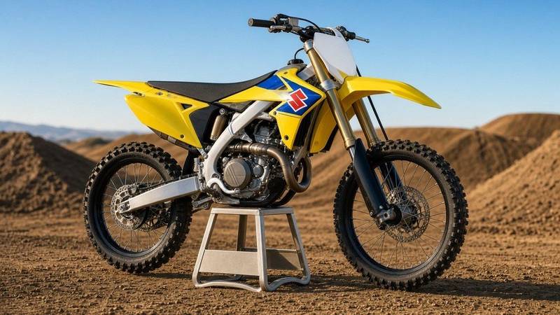 Illustration: a Suzuki motocross bike.