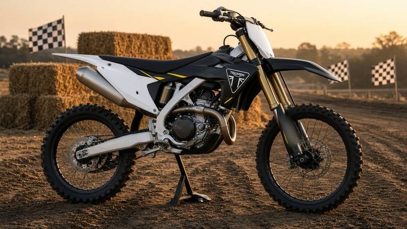 Illustration: a Triumph motocross bike.